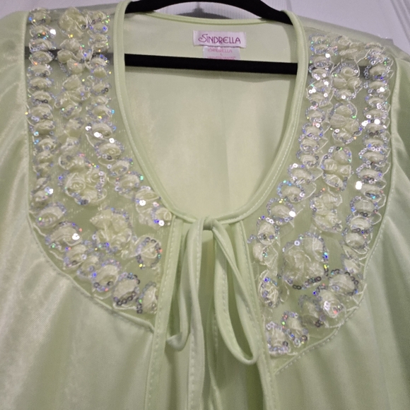 Sinderella Robe Vintage Sheer Lightweight Tie Front Intimate Gown Large - Picture 5 of 15